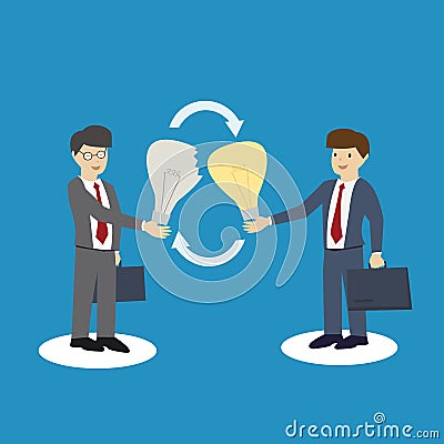 Businessmen exchange ideas. Exchanging concept Vector Illustration