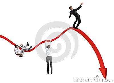 Businessmen falling down Stock Photo