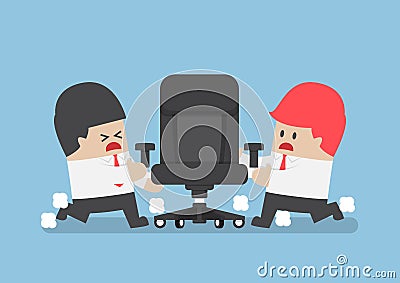 Businessmen fighting for ceo chair Vector Illustration