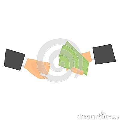 Businessmen give money Vector Illustration