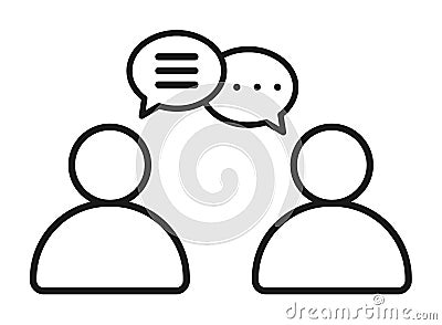 Businessmen group chat talk bubble icon Vector Illustration