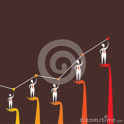 Businessmen growth graph Vector Illustration