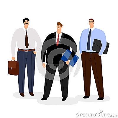 Businessmen icon set isolated on white Vector Illustration