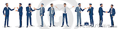 Businessmen isolated. Set of business characters working in office. isolated vector design. International business team Vector Illustration