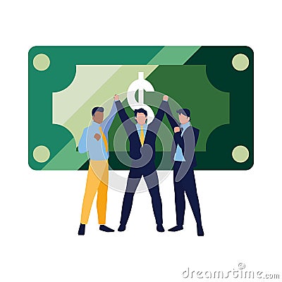 businessmen money banknote Cartoon Illustration