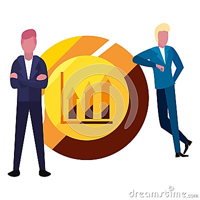 businessmen money bags Cartoon Illustration