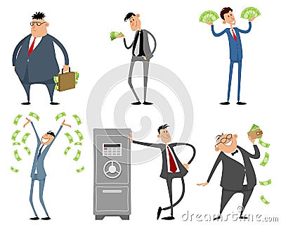 Businessmen with money Vector Illustration