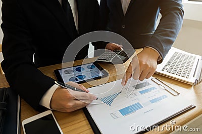 Businessmen present business plans and marketing to the partner Editorial Stock Photo