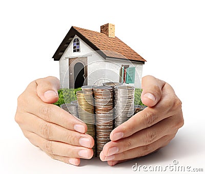 Protect Your House in hand Stock Photo
