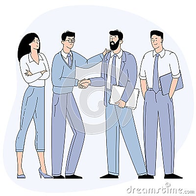 Businessmen shaking hands. Vector Illustration