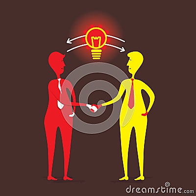 Men share new idea concept design Vector Illustration