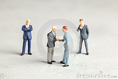 Businessmen in suits shake hands. Contract or successful deal concept Stock Photo