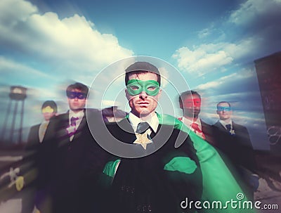 Businessmen Superhero Team Confidence Concept Stock Photo