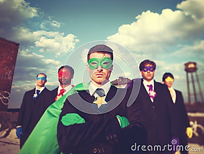 Businessmen Superhero Team Confidence Concept Stock Photo