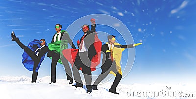 Businessmen Superheros Inspiration Leadership Success Concept Stock Photo