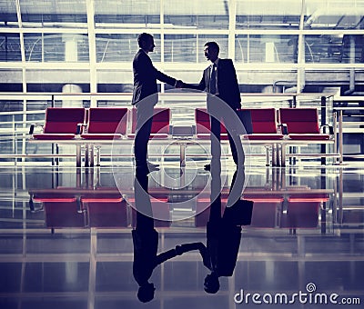 Businessmen Talking Business Airport Deal Concept Stock Photo