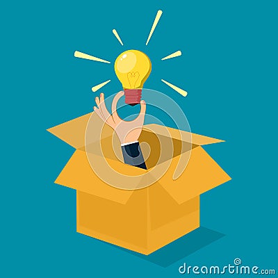 Businessmen think outside the box. different creative ideas Vector Illustration