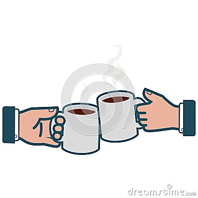 Businessmen toasting with coffee. Vector illustration Vector Illustration