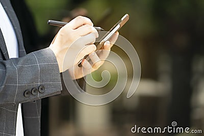 Advanced communication Make transactions easy with social networking systems. Stock Photo