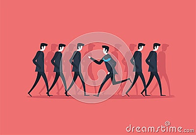 businessmen walking and running Vector Illustration