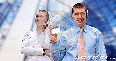 Businessmens calling by phone Stock Photo