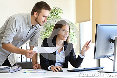 Businesspeople co-working at office Stock Photo