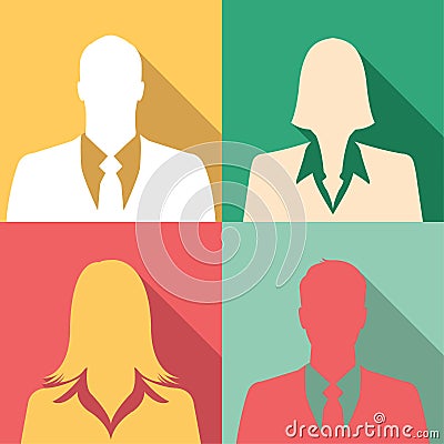 Businesspeople icon set including males & females Vector Illustration