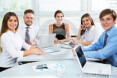 Businesspeople in a meeting at office Stock Photo