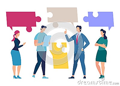 Businesspeople Negotiation Flat Vector Concept Stock Photo