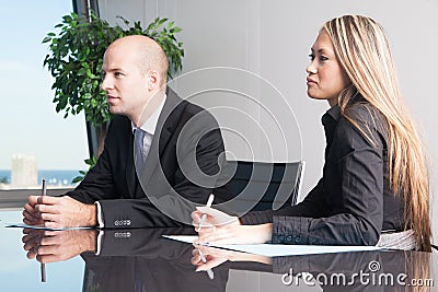 Businesspeople during negotiations Stock Photo