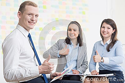 Businesspeople with positive attitude Stock Photo