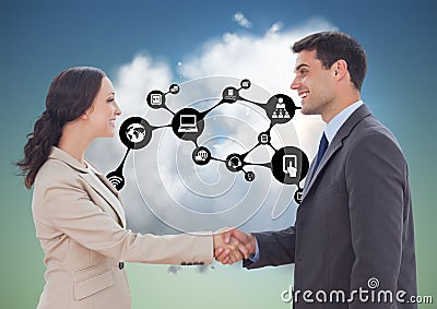 Businesspeople shaking hands with each other Stock Photo