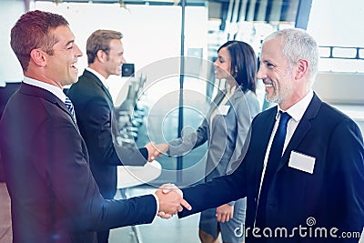 Businesspeople shaking hands with each other Stock Photo