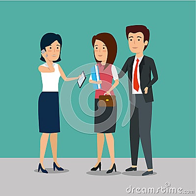 Businesspeople strategy teamwork professional plan Vector Illustration