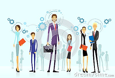 Businesspeople team group, human resource flat Vector Illustration