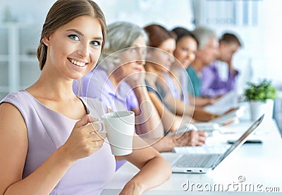 Businesspeople Working In Office Stock Photo