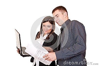 Businesspeople working together Stock Photo