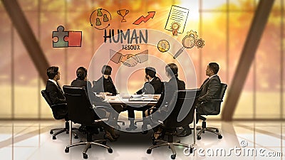 Businesspeople που εξετάζει τη φουτουριστική οθόνη που παρουσιάζει σύμβολο ανθρώπινων δυναμικών ελεύθερη απεικόνιση δικαιώματος Businesspeople που εξετάζει τη φουτουριστική οθόνη που παρουσιάζει σύμβολο ανθρώπινων δυναμικών ελεύθερη απεικόνιση δικαιώματος