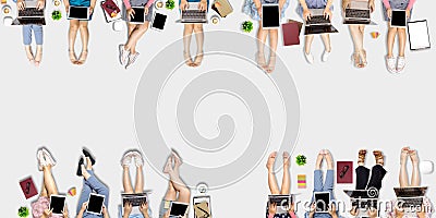 Businessperson in office connected on internet network. concept of partnership and teamwork Stock Photo