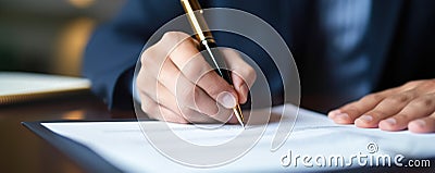 Businessperson Signing Important Documents Stock Photo