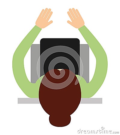 businessperson sitting isolated icon design Cartoon Illustration