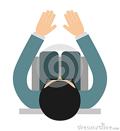 businessperson sitting isolated icon design Cartoon Illustration