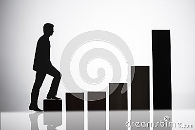 Businessperson Walking On Growing Graph Stock Photo