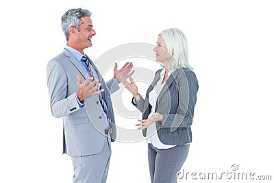 businesswoman angry against her colleague arguing Stock Photo