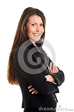 Businesswoman with arms crossed Stock Photo