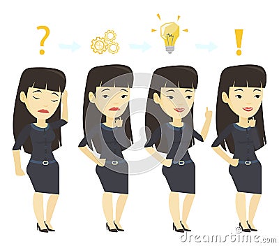 Businesswoman during business planning. Vector Illustration
