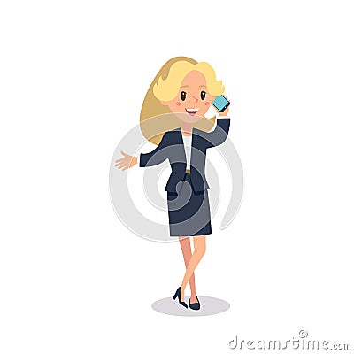 Businesswoman character. Animate character. Young lady personage constructor. Different woman postures. Vector set personage. Vector Illustration