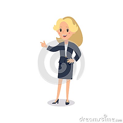 Businesswoman character. Animate character. Young lady personage constructor. Different woman postures. Vector set personage. Vector Illustration