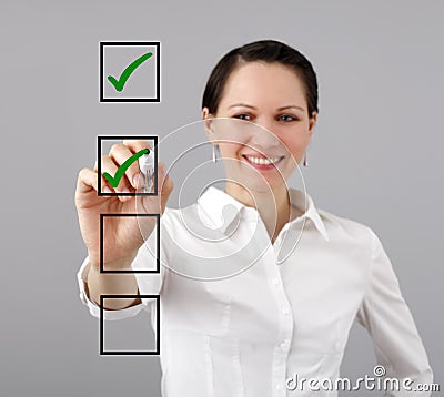 Businesswoman and check list Stock Photo