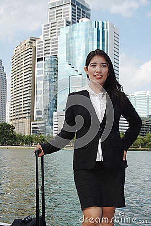 Businesswoman in city Stock Photo